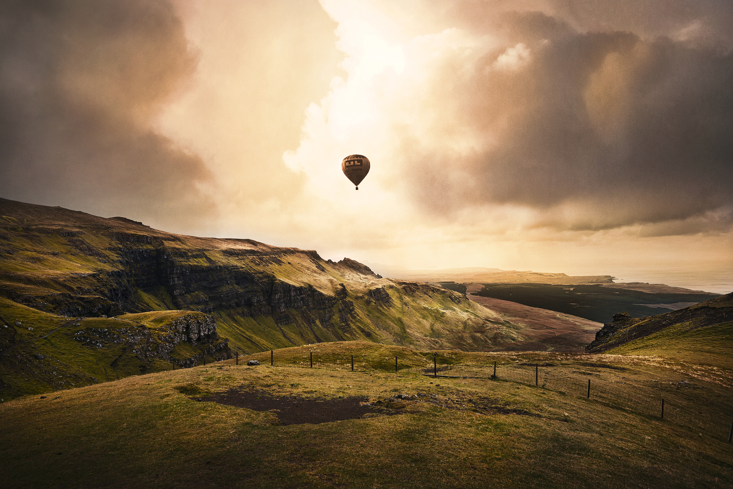 Photo d'une montgolfière en Ecosse